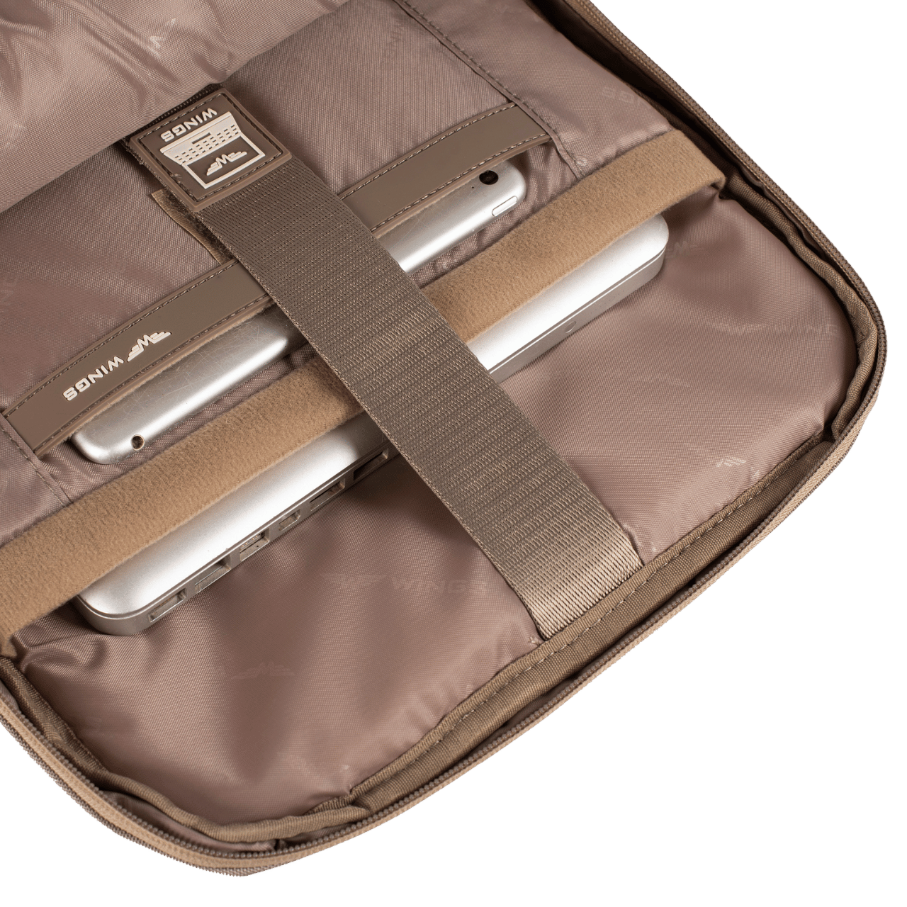Rucsac multifunctional WINGS Skylark, extensibil, 15,6" pentru laptop, impermeabil, bej