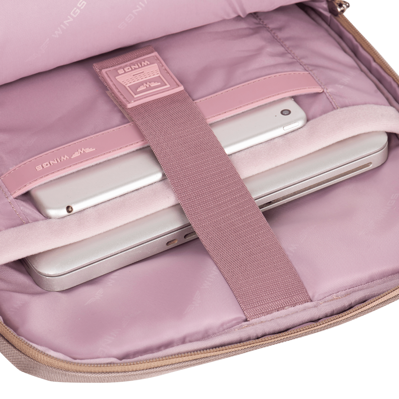Rucsac multifunctional WINGS Skylark, extensibil, 15,6" pentru laptop, impermeabil, bej