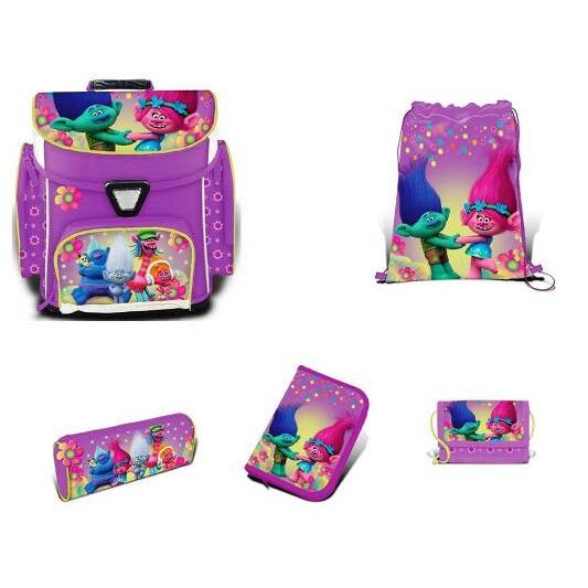 Ghiozdan echipat 5 piese, TROLLS, clasele 1-4