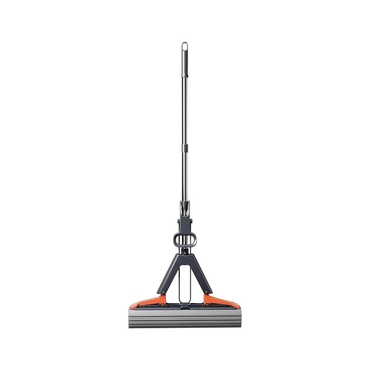 Mop cu role, mop din bumbac, cap de mop din spuma PVA, maner ajustabil, pentru toate tipurile de pardoseli, 35cm