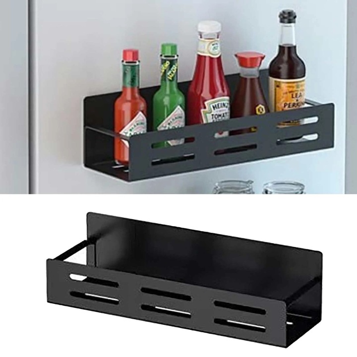 Raft metalic negru pentru organizare, set, montare de sine statator, multicolor, 30x45cm