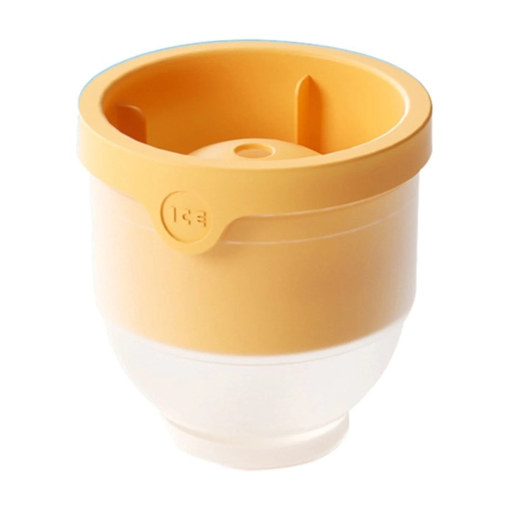 Forma cuburi gheata, 2.4 inch, cuburi de gheata rotunde pentru whiskey si cocktailuri, galben, 11x11x10cm