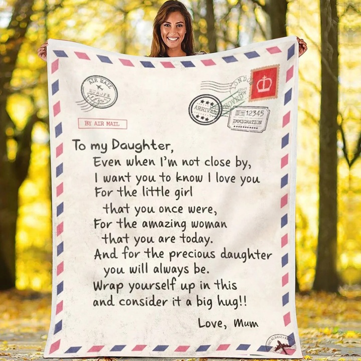 Patura din flanel multicolor pentru fiica mea, 28x40 inch, 40x60 inch, 60x80 inch, cadou de Craciun, ziua de nastere, decorativa