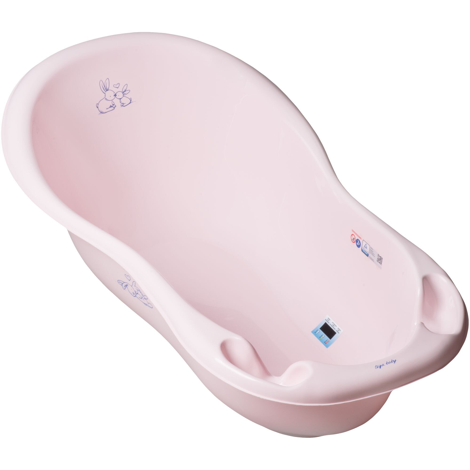 Cadita Piscot 102 cm Iepuras cu Senzor de Temperatura - Tega Baby - Roz