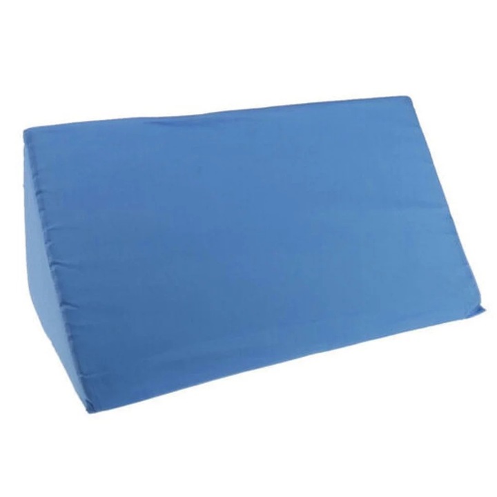 Perne de suport pentru spate si picioare, 50x25x15cm, spuma/poliester, albastru