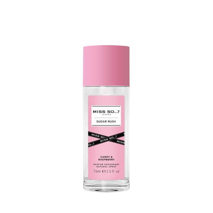 Miss So? Парфюмиран дезодорант за жени London Sugar Rush, 75 ml, флорални нотки, плодове, натурален спрей