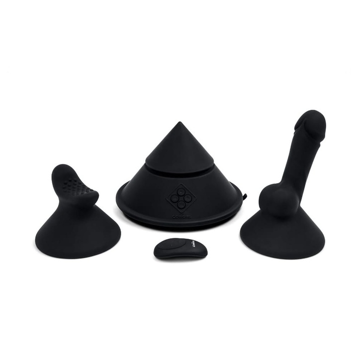 Cowgirl The Cone Szexgép, Szilikon, Fekete, 14 cm