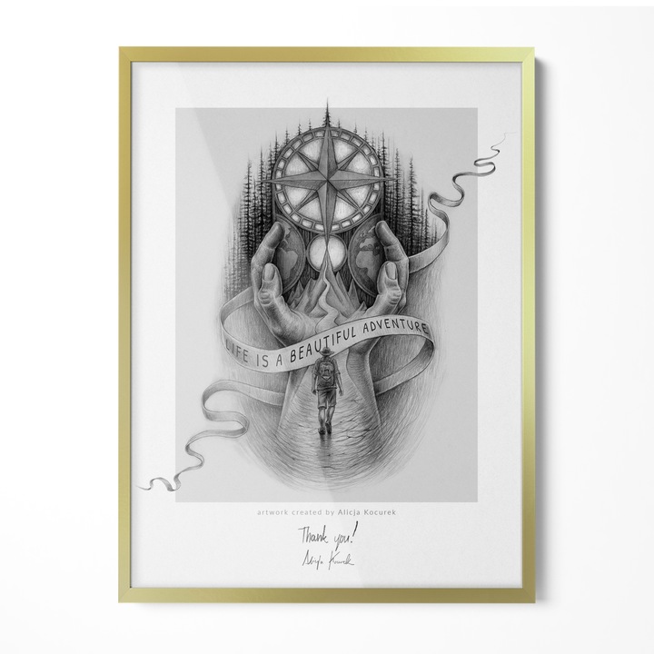 Rama de poze, Tulup, Auriu, 60x80 cm, 010770790050400281328