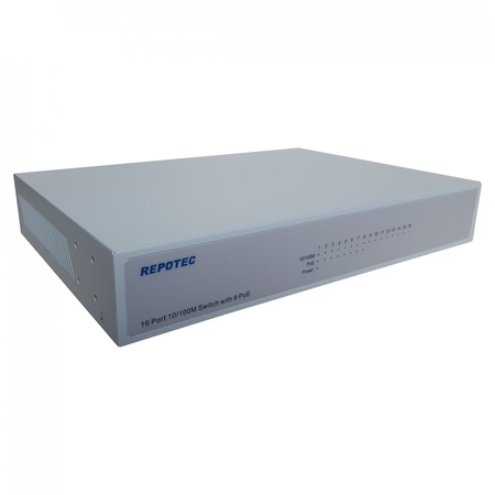 Repotek Router Switch REPOTEC RP-PE16T/8A, 16 porturi Fast Ethernet / 8 porturi PoE ...