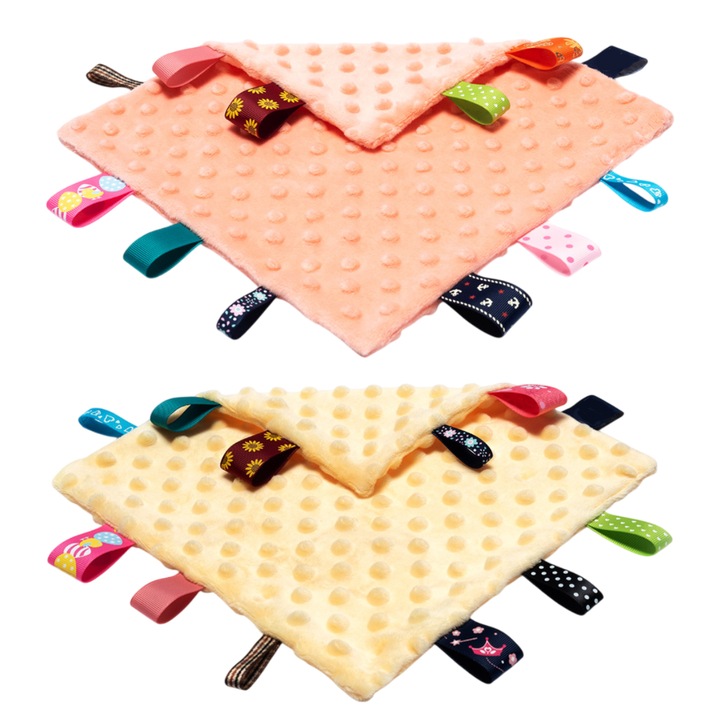 Babapléd, Enforose, 2 darabos szett, 25x25cm, pamut, többszínű