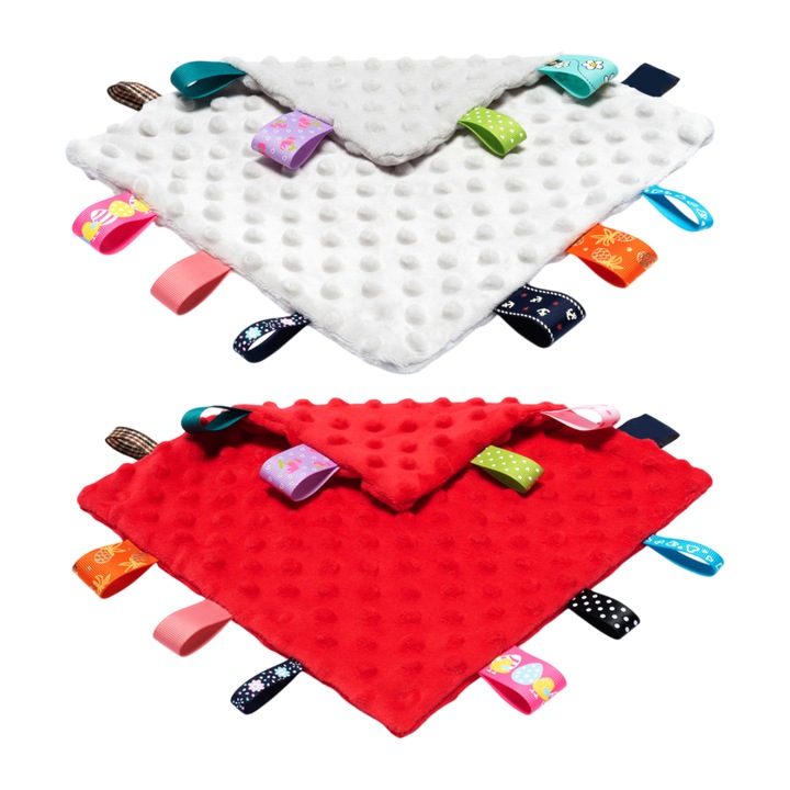 Bébi biztonsági takaró, Enforose, 2 darabos szett, 25x25cm, többszínű