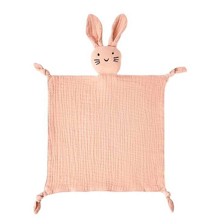 Aranyos biopamut muszlin takaró, puha és légáteresztő biopamut muszlin biztonsági takaró, babaváró ajándék fiúknak és lányoknak