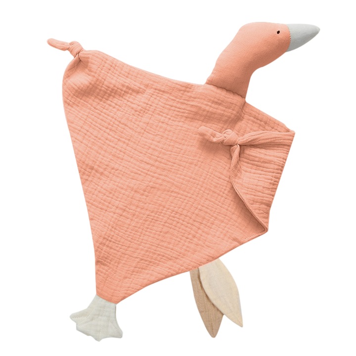 Baby Lovey takaró fiúknak és lányoknak, organikus muszlin pamut biztonsági takaró csecsemőknek, puha, légáteresztő, nyugtató törölköző újszülötteknek és kisbabáknak, rózsaszín liba