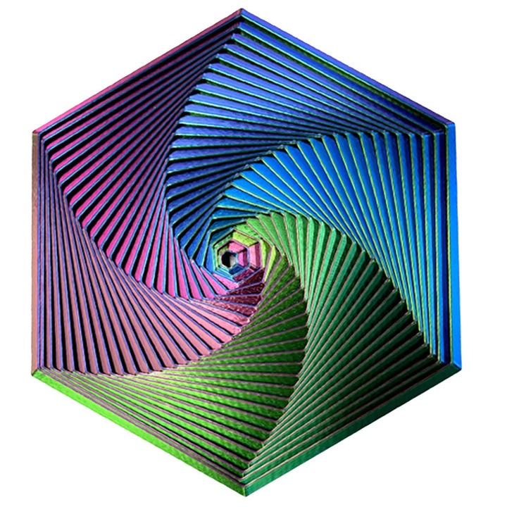 Jucarie antistres hexagonala fractala, Enforose, design 3D, dimensiune compacta