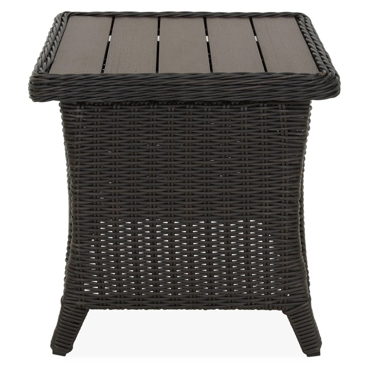 Masuta colt gradina/terasa, Maison Mex CANNET, L.52 l.52 H.55 cm, maro/natur