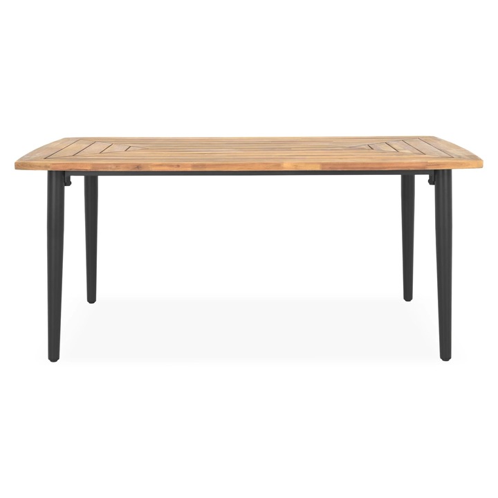 Masa dreptunghiulara gradina/terasa, Maison Mex DARIO, L.231.5 l.110.5 H.75 cm, negru/natur