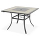 Masa dining gradina/terasa, Maison Mex MALI, L.101 l.101 H.72 cm, negru/crem