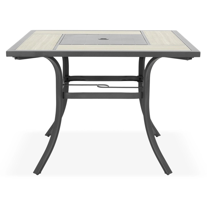 Masa dining gradina/terasa, Maison Mex MALI, L.101 l.101 H.72 cm, negru/crem