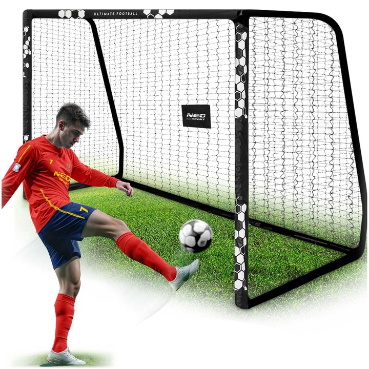 Bramca de fotbal, Neo-Sport, 300x200x120cm, cu husa, retea din polietilena