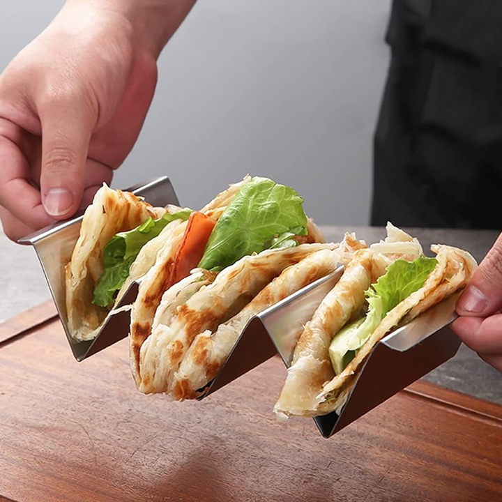 Taco állvány HORECANO-STREET FOOD, 22,3x10xh4,8 cm, KRÓM