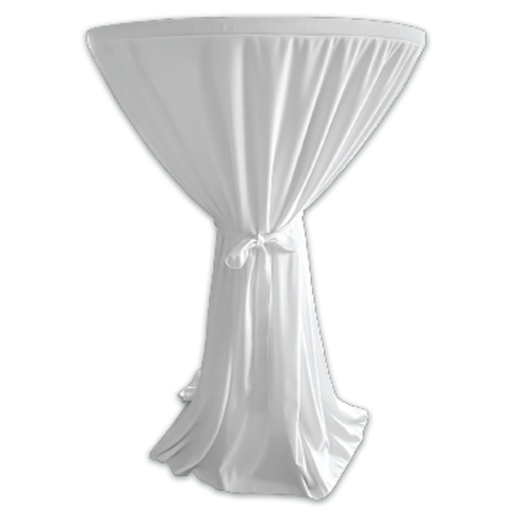 Текстилна покривка HORECANO, за коктейлна маса, бял, ф80x110cm