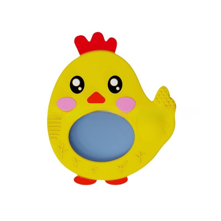 2 db szilikon fogzási játék készlet csecsemőknek, tehén és nyúl dizájn, 3 hónapos+, többszínű