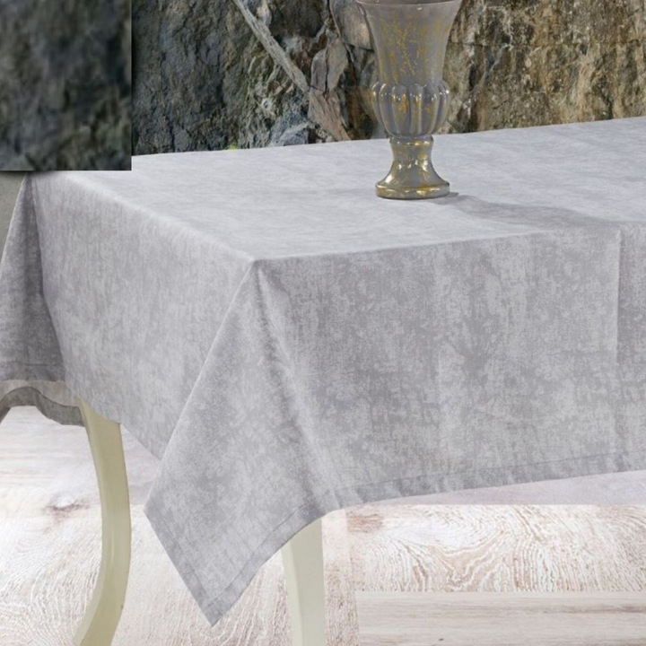Покривка за маса с тефлоново покритие, 100% памук, 140x180 см, Lenzieri Deosebite, сива FMA14