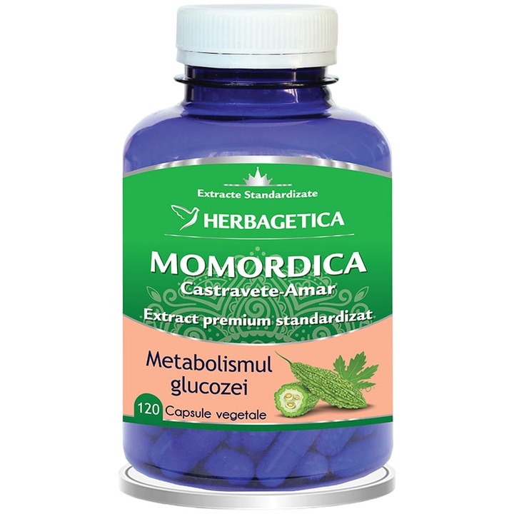 Supliment Alimentar Momordica Extract Castravete-Amar, Herbagetica, 120 capsule