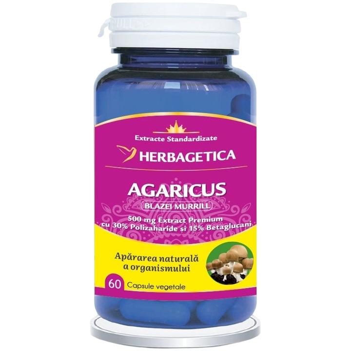 Supliment Alimentar Agaricus, Herbagetica, 60 capsule
