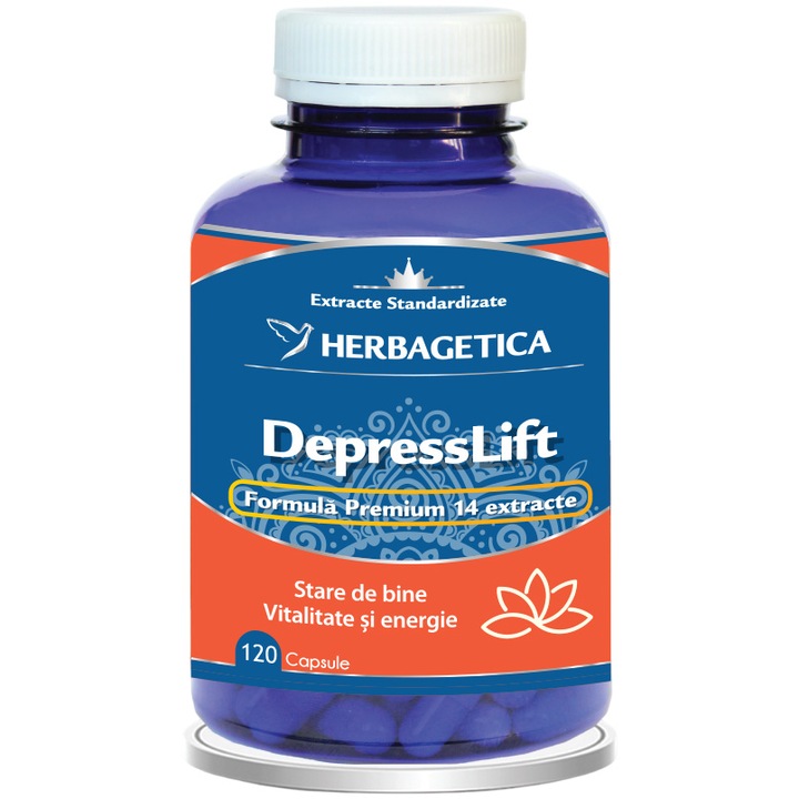 Supliment Alimentar Depresslift, Herbagetica, 120 capsule
