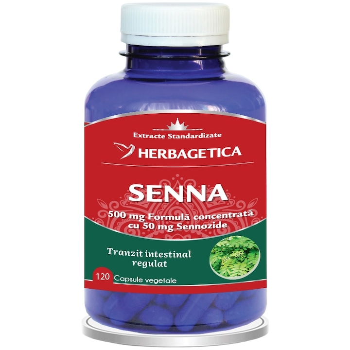 Supliment Alimentar Senna, Herbagetica, 120 capsule