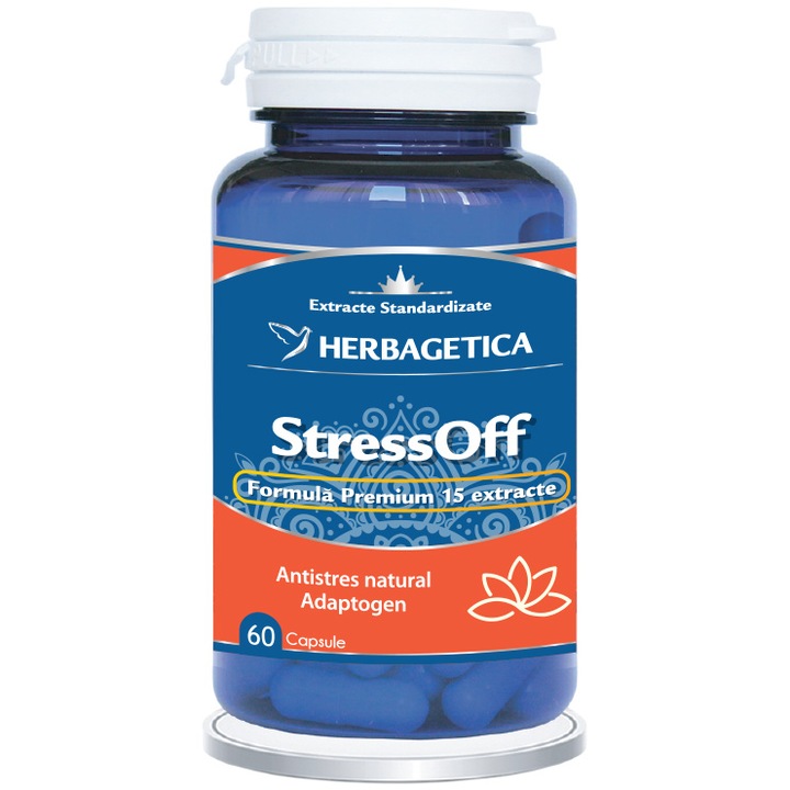 Supliment Alimentar Stressoff, Herbagetica, 60 capsule