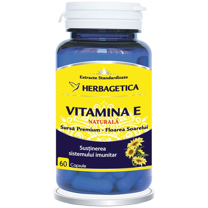 Supliment Alimentar Vitamina E, Herbagetica, 60 capsule