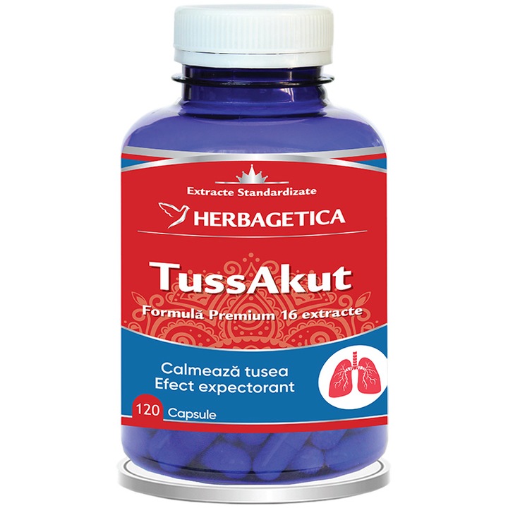 Supliment Alimentar Tussakut, Herbagetica, 120 capsule