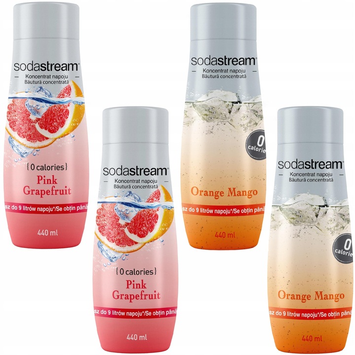 Set de 4 concentrate SodaStream 2x (Grapefruit+Orange-Mango)