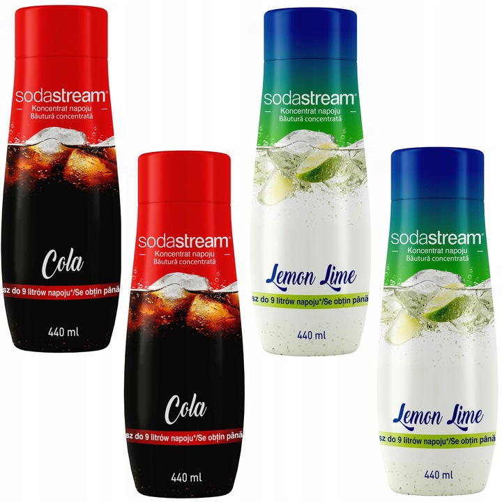 Set de 4 concentrate SodaStream 2x (Cola+Lemon-Lime) 4x440ml