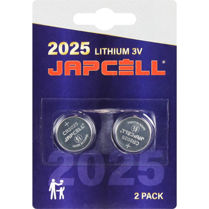 Set 2 baterii CR2025 Japcell 3V, Litiu