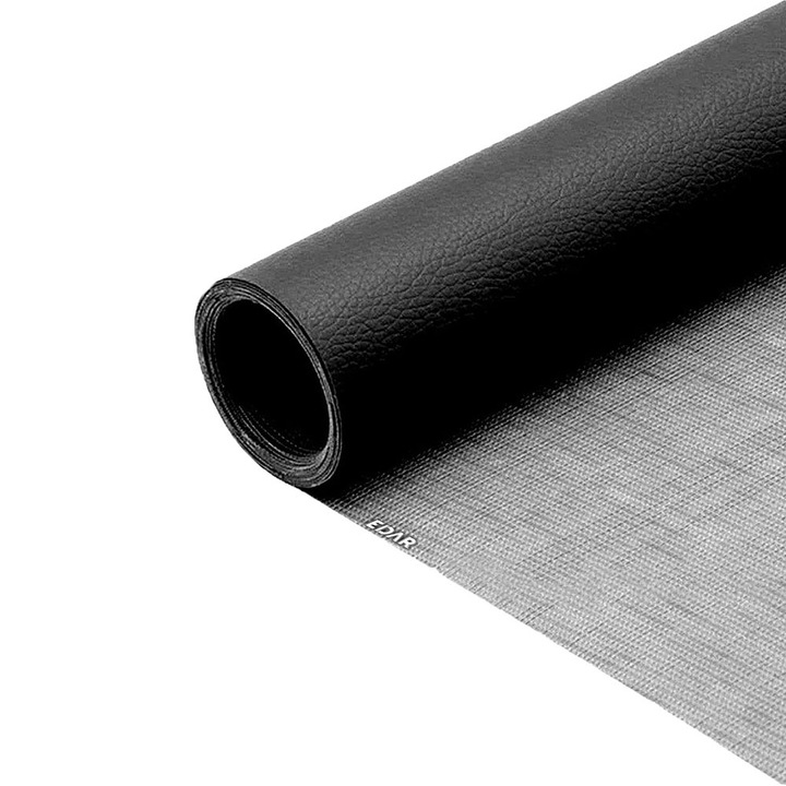 Самозалепващо фолио EDAR за ремонт и обновяване на диван, фотьойл, столчета за кола, еко кожа, устойчиво на износване, водоустойчиво, 75 x 250 см, черно