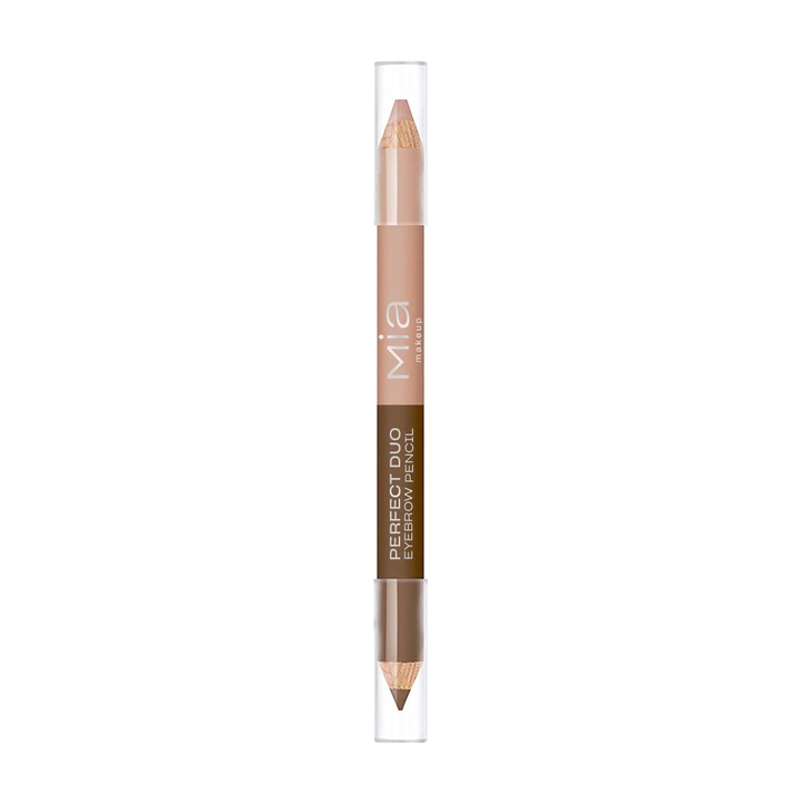 Creion pentru sprancene cu iluminator Mia Makeup Eyebrow Perfect Duo Pencil 02 Medium, 9 g