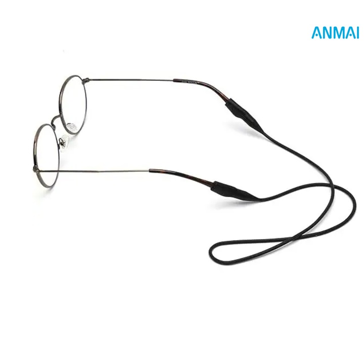 Snur din silicon pentru ochelari, Curea anti-pierdere, Suport, Anmai, 54 cm, Negru