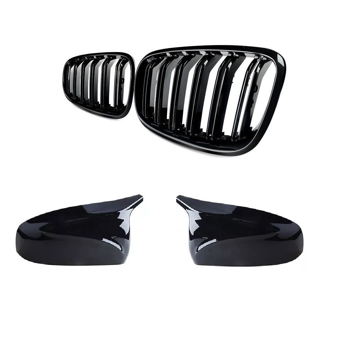 Set grile duble si capace oglinzi batman pentru X5 E70, X6 E71, M