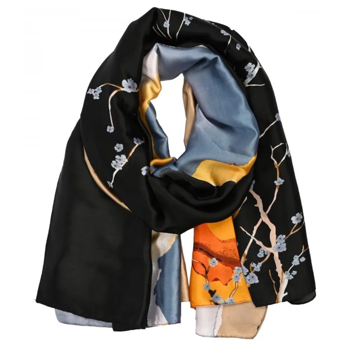 Esarfa eleganta cu model floral Elegant 180x90 cm, Agrafka, Multicolor, Floral-3