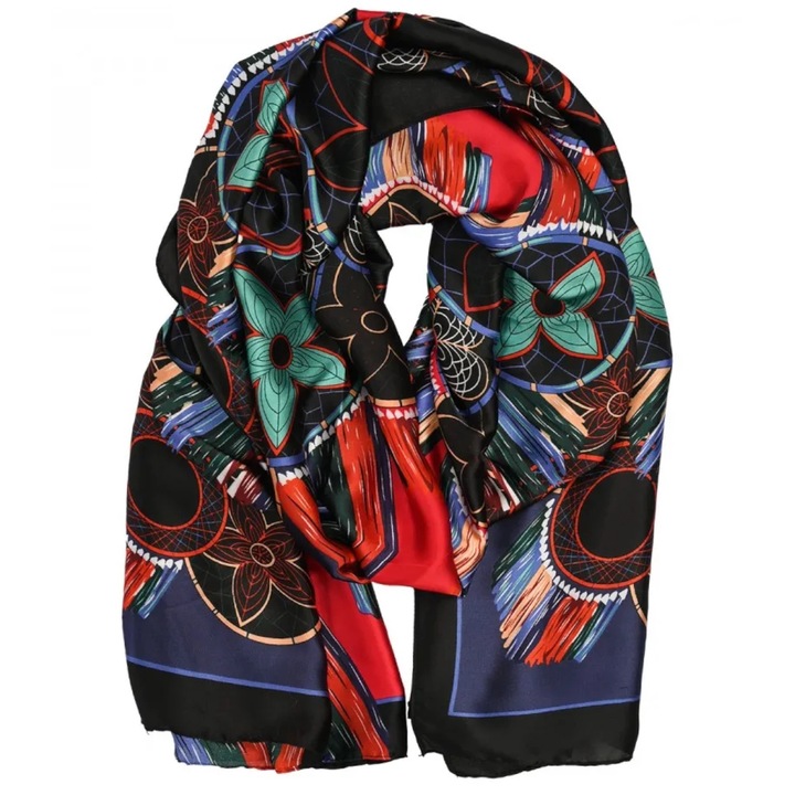 Esarfa eleganta cu model floral Elegant 180x90 cm, Agrafka, Multicolor, Floral-9