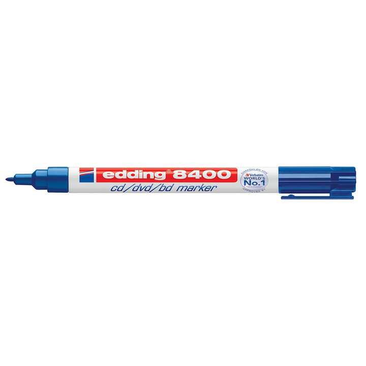 Marker cu alcool, EDDING, CD/DVD, 0,5-1 mm, "8400", Albastru
