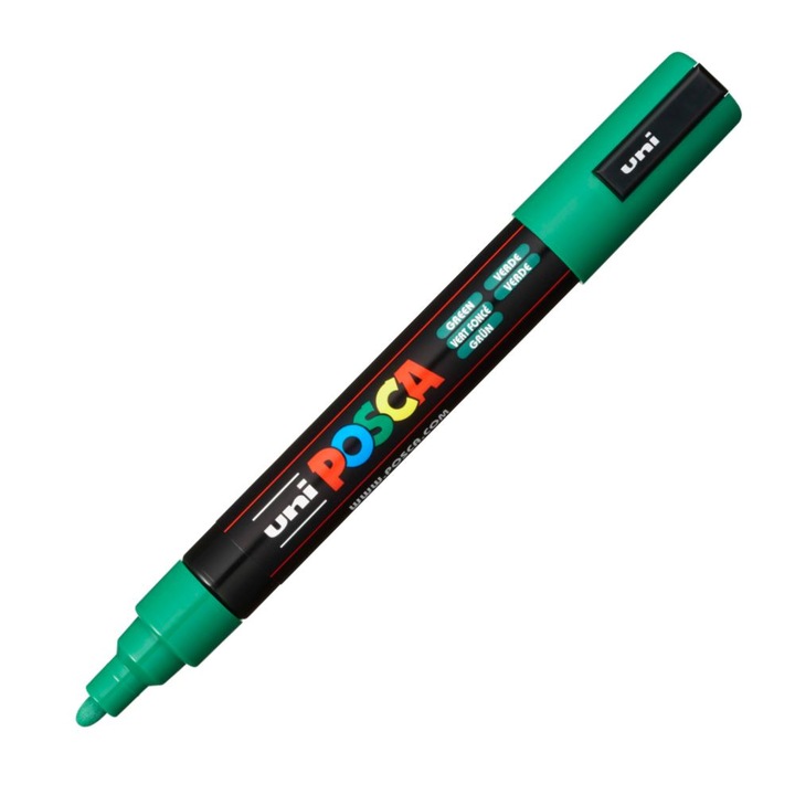 Маркер за декорация Posca PC-5M, UNI, 1.8-2.5 mm, Зелен