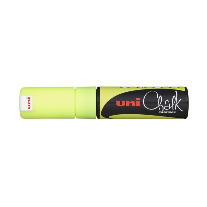 Marker cu creta, Uni, PWE-8K, 8 mm, Galben fluor