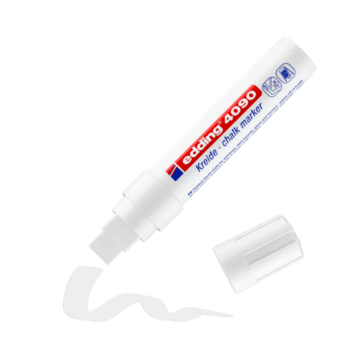 Marker cu creta, EDDING, 4-15 mm, Alb