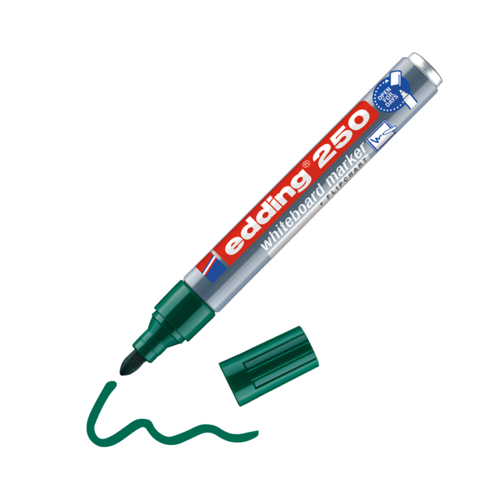 Marker pentru tabla si flipchart, 1-3 mm, conic, EDDING "250", Verde