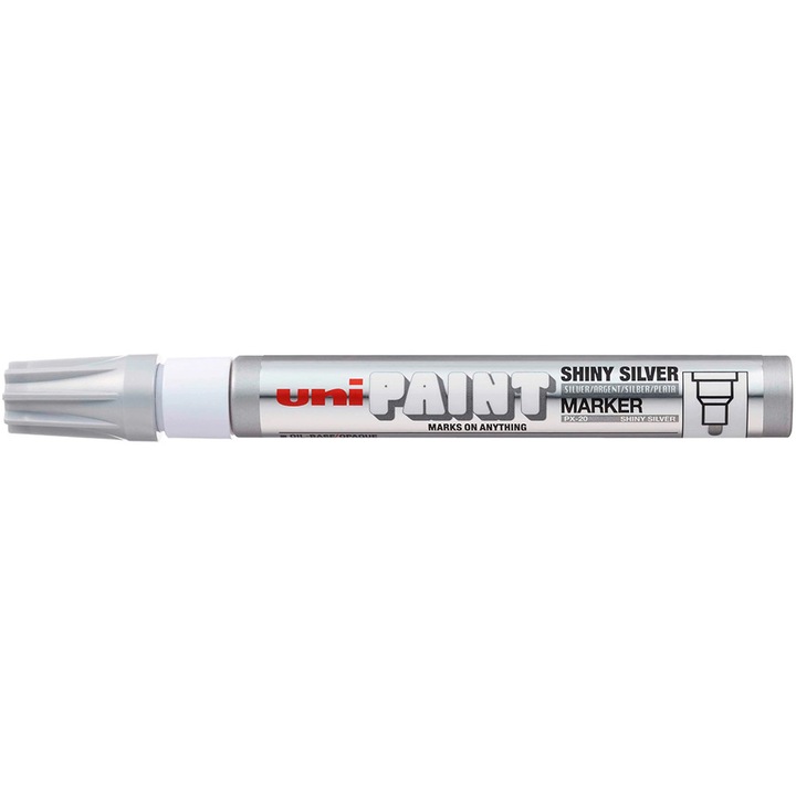 Uni PX-20 lakkmarker, 2.2-2.8 mm, fényes ezüst
