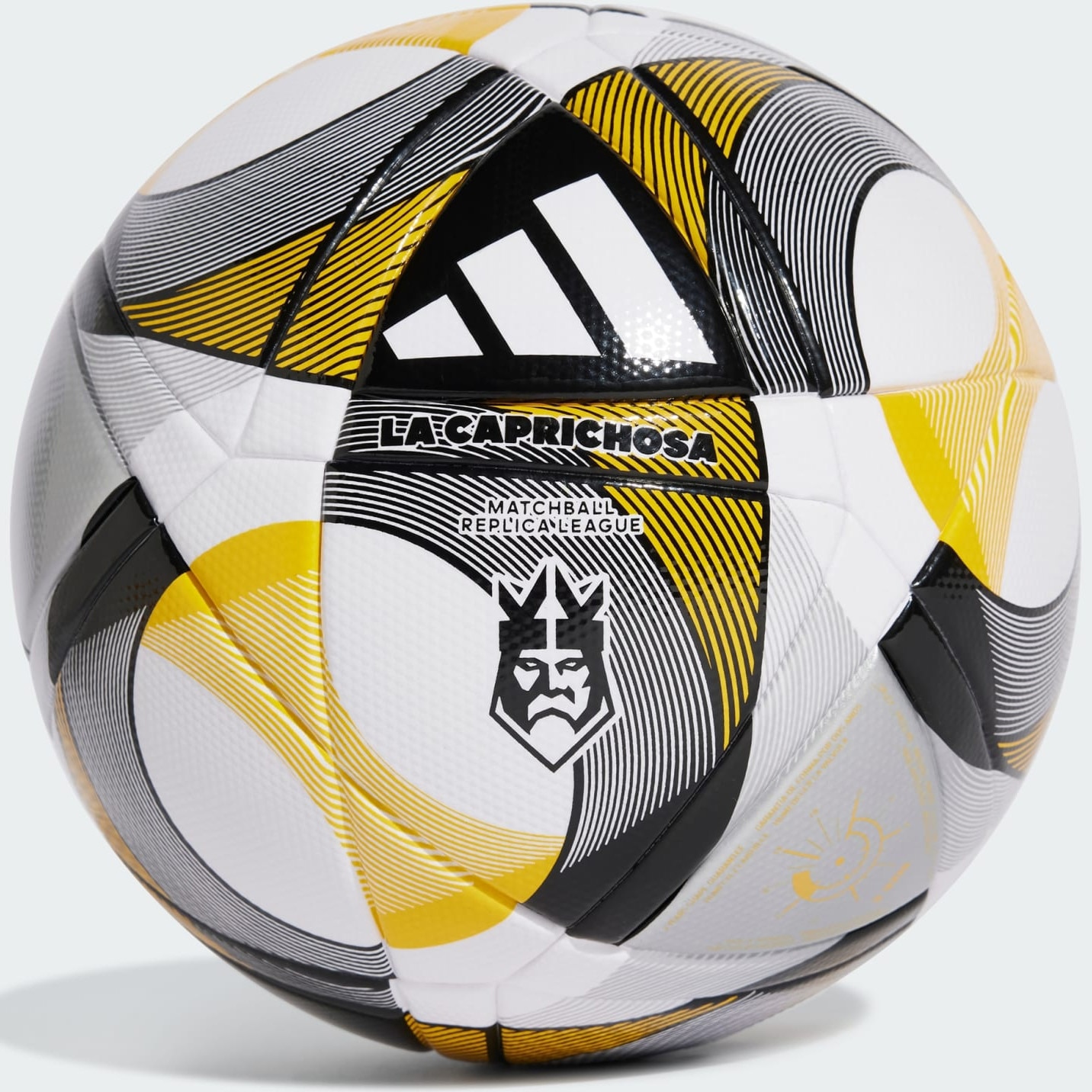 Minge fotbal Adidas Kings League, marime 5, alb/auriu/negru
